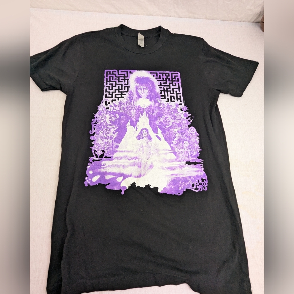 Labyrinth Movie Tee Shirt David Bowie & Jennifer Connelly Goblin King Size Small